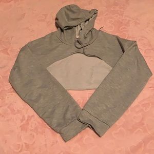Grey cropped hoodie.